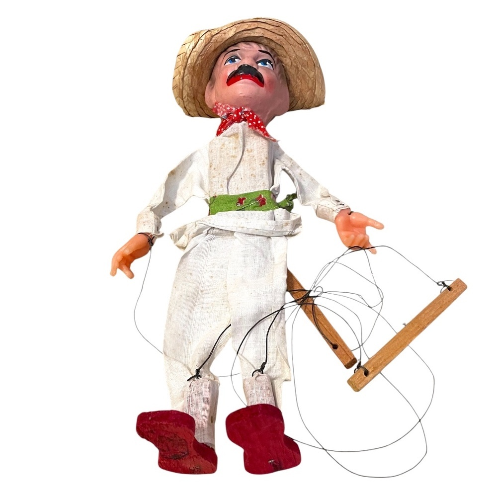 Vintage‎ Marionette Mexican Hand Puppet Doll.